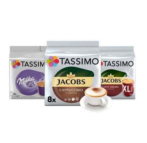 Tassimo Tassimo PACK MALL kapsule -1x Cafe Crema XL, 1x Milka, 1x Cappucino